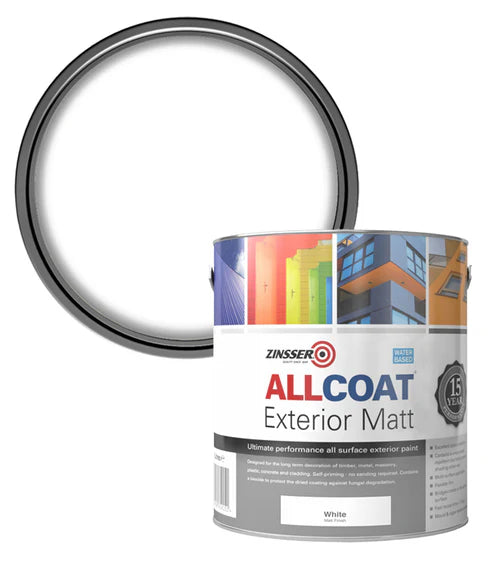 Zinsser Allcoat Exterior Wb Matt Wht 1ltr