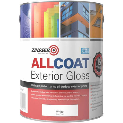 Zinsser Allcoat Exterior Wb Gloss Wht 5ltr