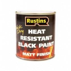 Peinture résistante à la chaleur Rustins Noir 500 ml