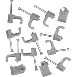 Securlec Cable Clips Flat Pack of 100 1.5mm - Grey