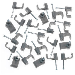 Securlec Cable Clips Flat Pack of 100 2.5mm - Grey