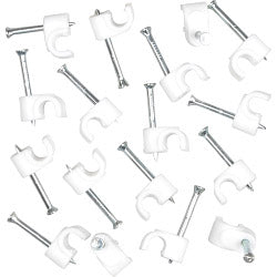 Securlec Cable Clips Round Pack of 100 5mm - White