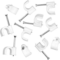 Securlec Cable Clips Round Pack of 40 8mm - White