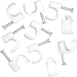 Securlec Cable Clips Round Pack of 100 10mm - White
