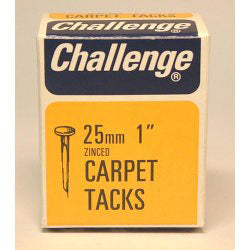 Challenge Carpet Tacks - Zinc Plated (Box Pack) 25mm