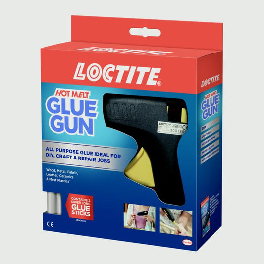 Pistolet à colle thermofusible Loctite + 2 bâtons