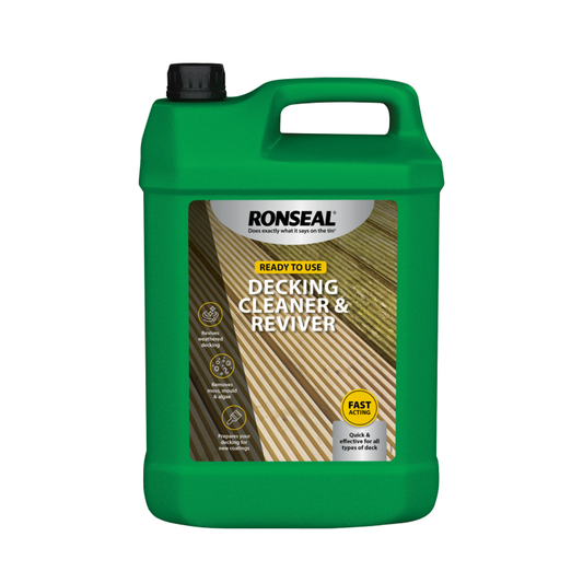 Ronseal Decking Cleaner &amp; Reviver 5L Listo para usar
