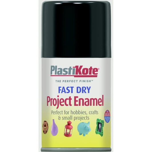 PlastiKote Pintura en aerosol esmaltada de secado rápido, color negro brillante, 100 ml