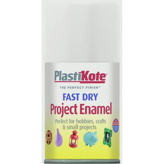 PlastiKote Fast Dry Enamel Aerosol Paint Gloss White - 100ml