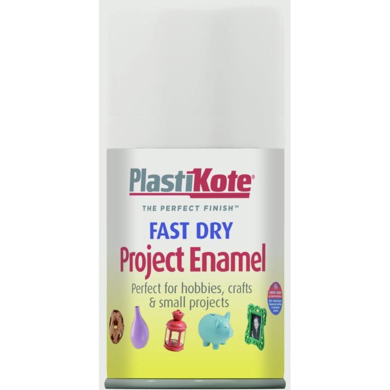 Pintura en aerosol esmaltada de secado rápido PlastiKote, color blanco brillante, 100 ml