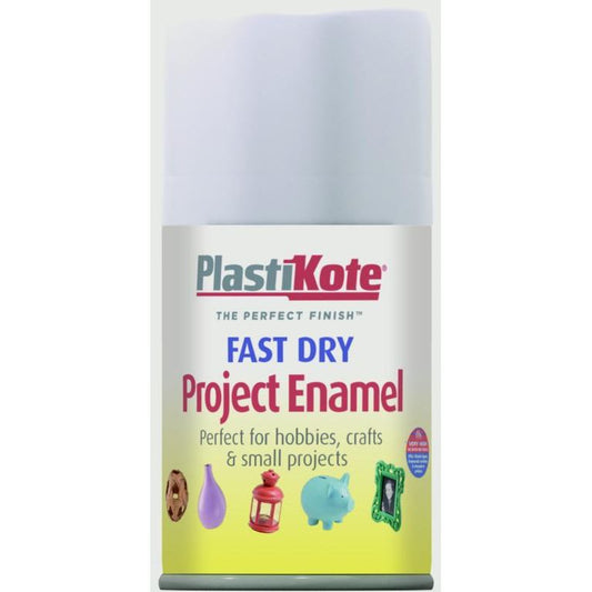 PlastiKote Fast Dry Enamel Aerosol Paint Matt White - 100ml