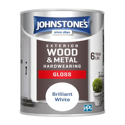 Brillo resistente para exteriores Johnstone's - Blanco brillante 750 ml