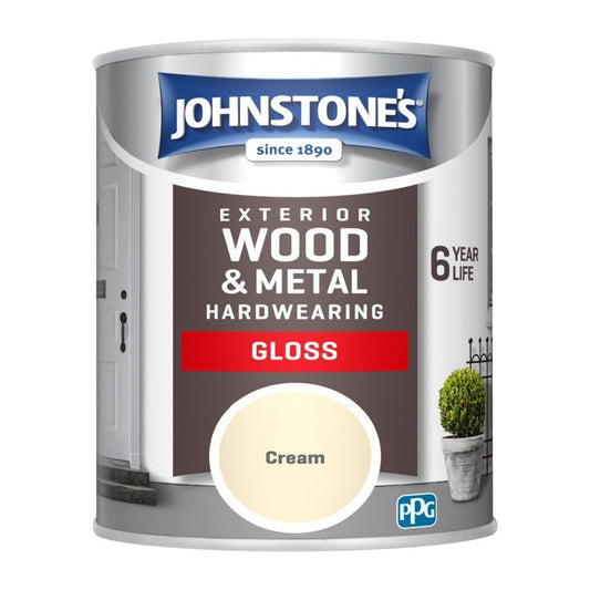 Johnstone's Exterior Hardwearing Gloss 750ml Cream