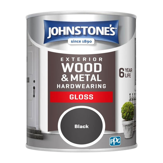 Johnstone's Exterior Hardwearing Gloss 750ml Black