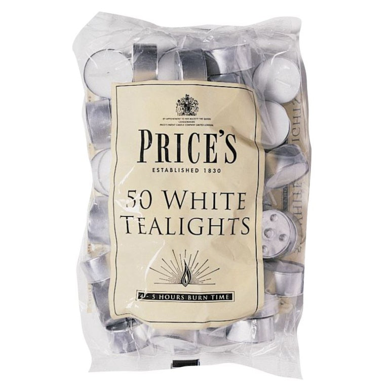 Price's Candles White Tealights Pack 50