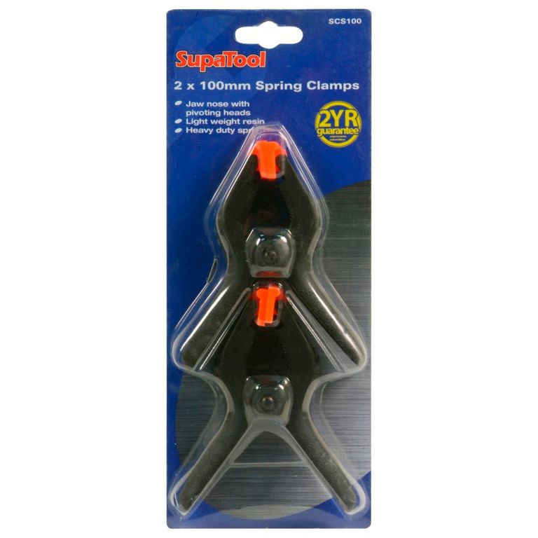 SupaTool Spring Clamps 2 x 100mm