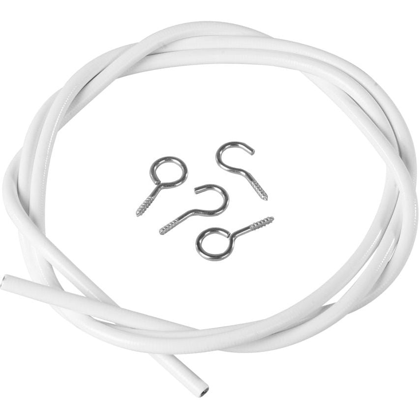 SupaFix Cable De Cortina Con Muelles 150cm - Recubierto De Plástico Blanco