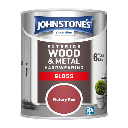 Johnstone's Exterior Hardwearing Gloss 750ml Victory Red