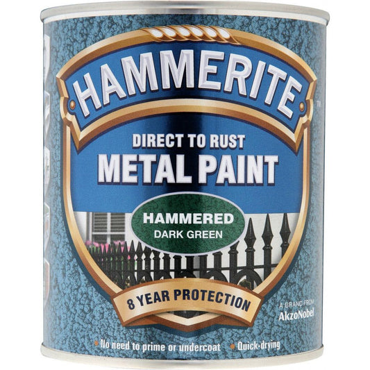 Peinture métal Hammerite martelée 750 ml vert foncé
