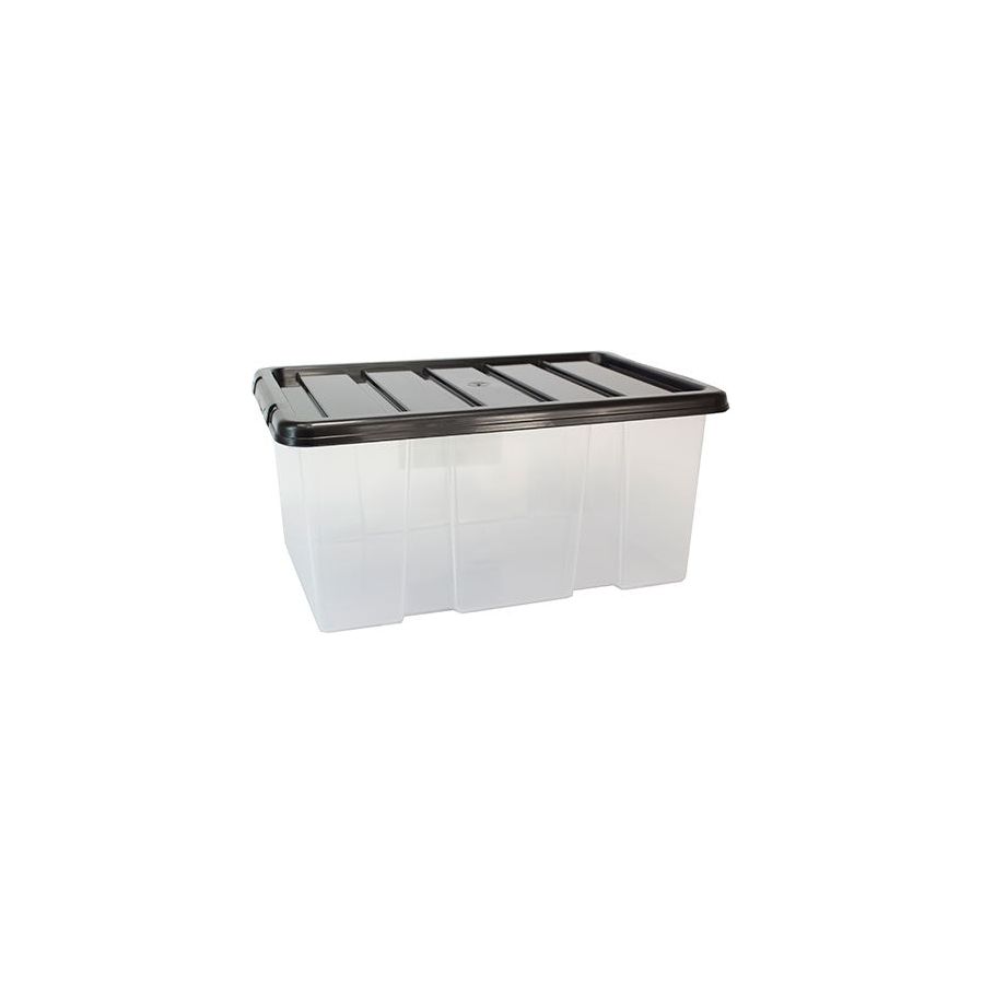 TML Storage Box & Black Lid 7L Clear