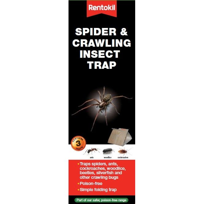 Rentokil Trampa para arañas e insectos rastreros, paquete de 3