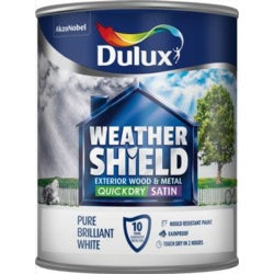 Dulux Weathershield Quick Dry Satin 750ml Pure Brilliant White
