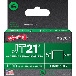 Agrafes Arrow JT21/T27 10 mm 3/8 po (1000)