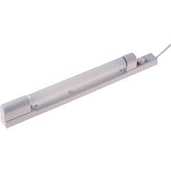 Tira de luz de plástico Dencon para tubo de 221 mm. Interruptor pulsador con botón de liberación de seguridad