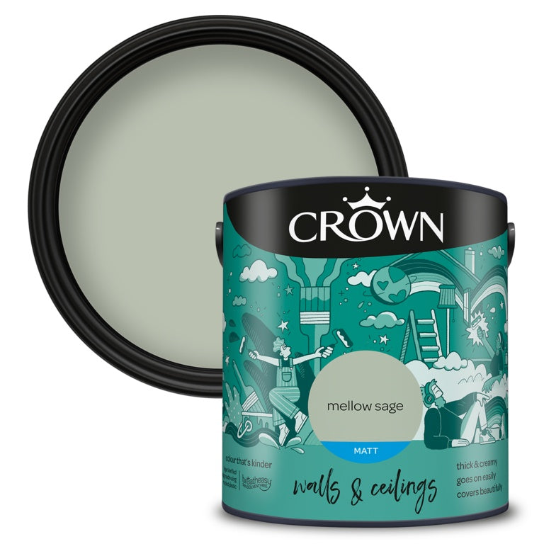 Crown Paredes y Techos Mate 2,5 L Mellow Sage