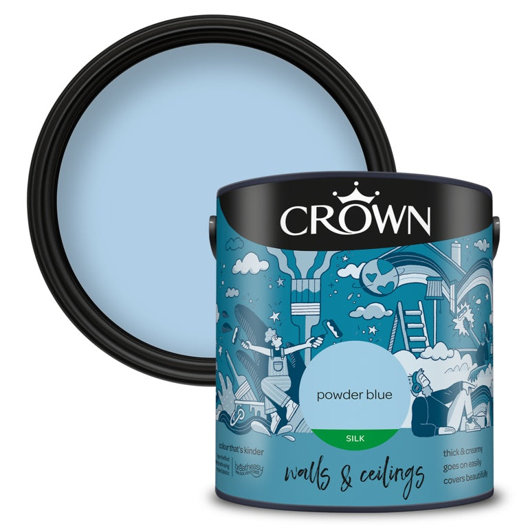 Crown Walls & Ceilings Silk 2.5L Powder Blue