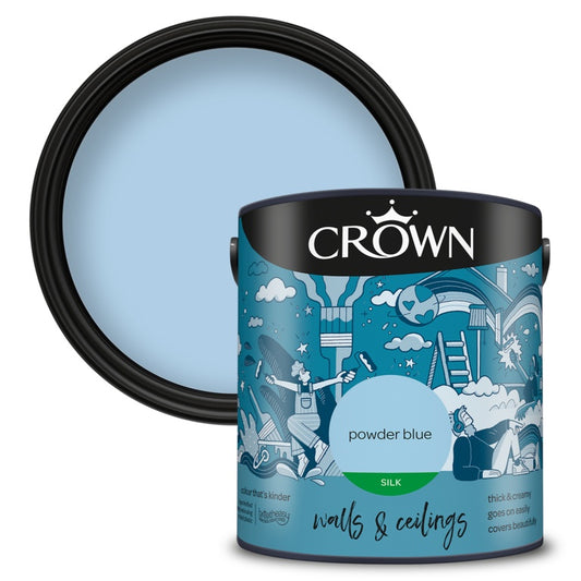 Crown Paredes y Techos Seda 2.5L Azul Polvo