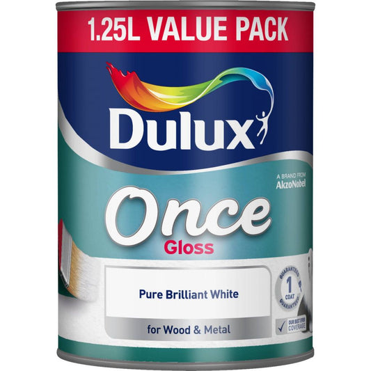 Dulux Once Gloss 1.25L Pure Brilliant White