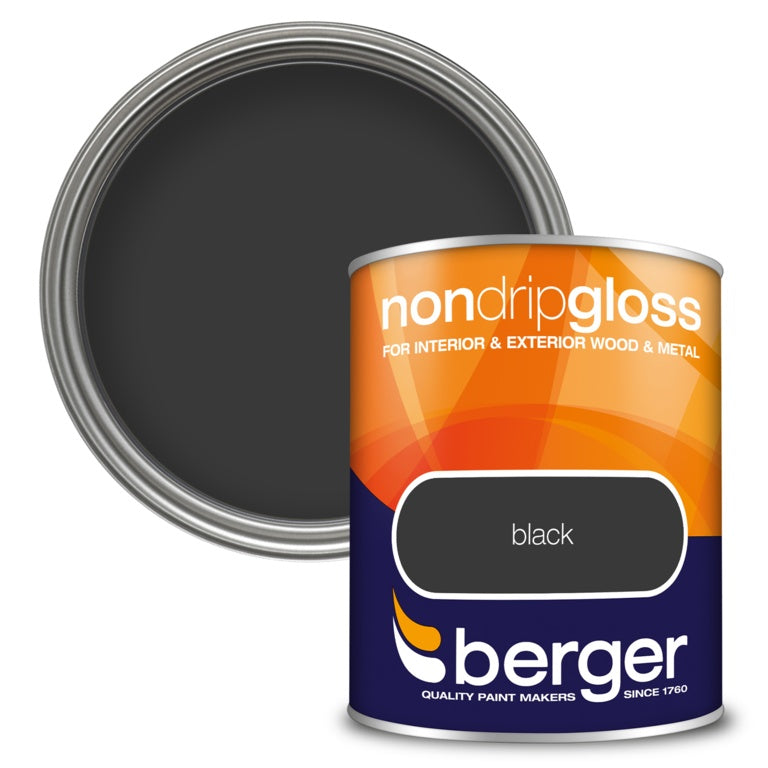 Berger Non Drip Gloss 750ml Black