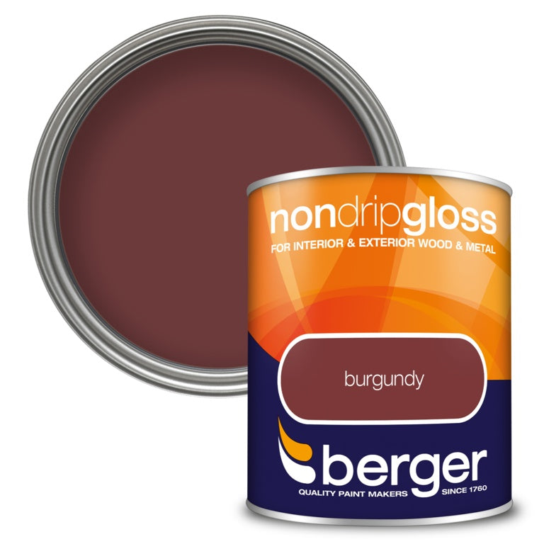 Berger Non Drip Gloss 750ml Burgundy