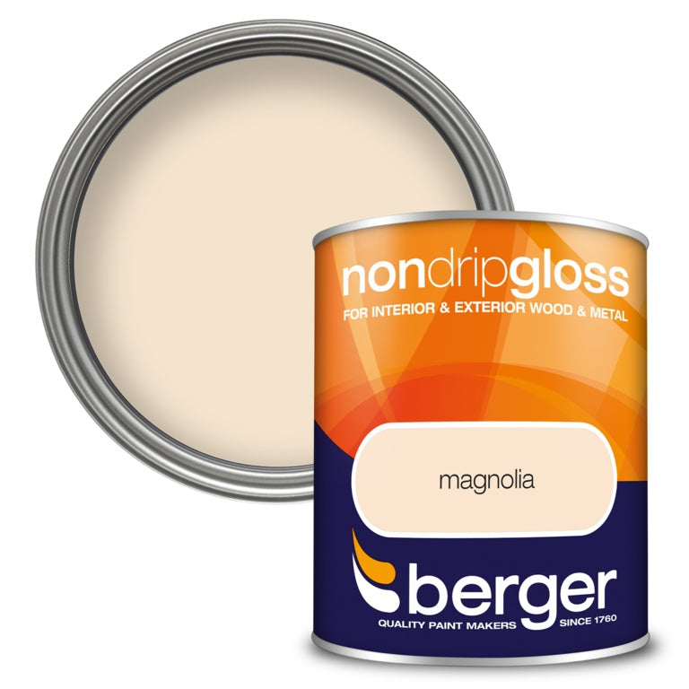 Berger Non Drip Gloss 750ml Magnolia