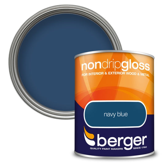 Berger Non Drip Gloss 750ml Navy Blue