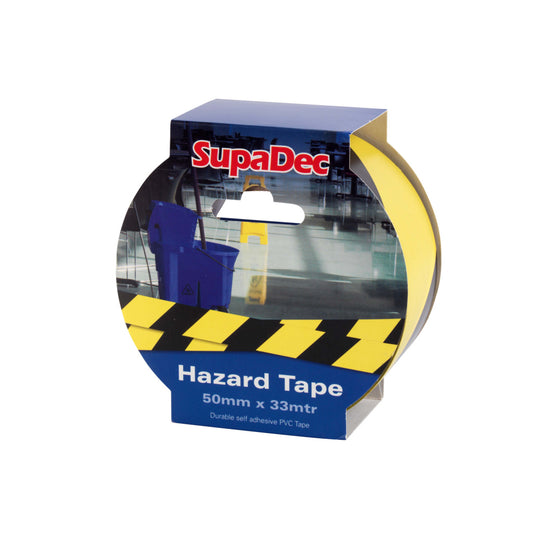SupaDec Hazard Warning Tape 50mm x 33m Yellow/Black