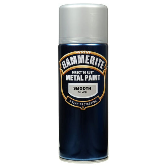 Hammerite Metal Paint 400ml Aerosol Smooth Silver