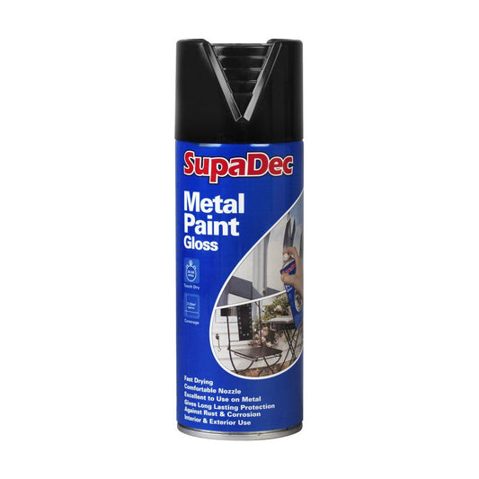 SupaDec Pintura en Spray Metal 400ml Negro Brillo