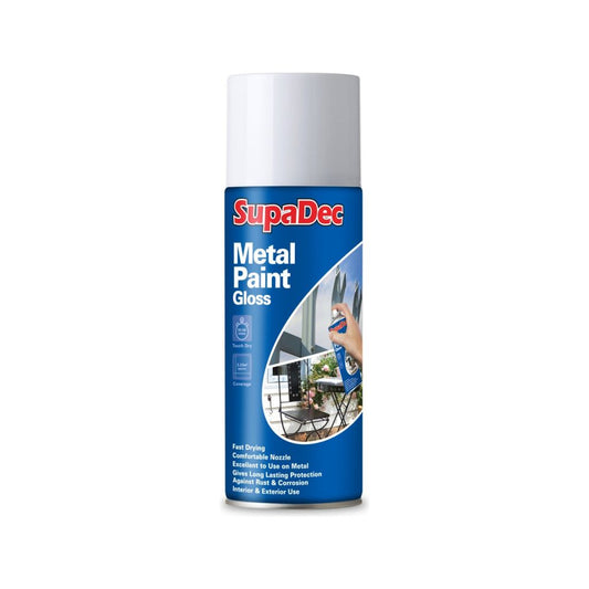 SupaDec Metal Spray Paint 400ml Gloss White