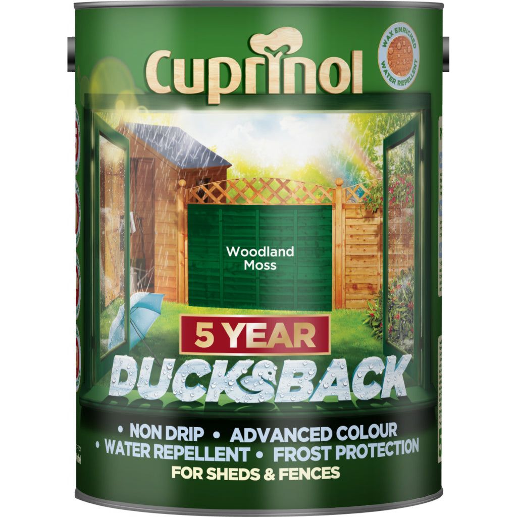 Cuprinol Ducksback 5L Woodland Moss – Batley DIY Centre