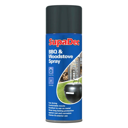 SupaDec Spray pour Barbecue et Poêle à Bois Noir 400 ml