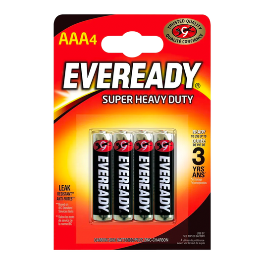 Eveready Super Heavy Duty Batteries AAA Pack 4