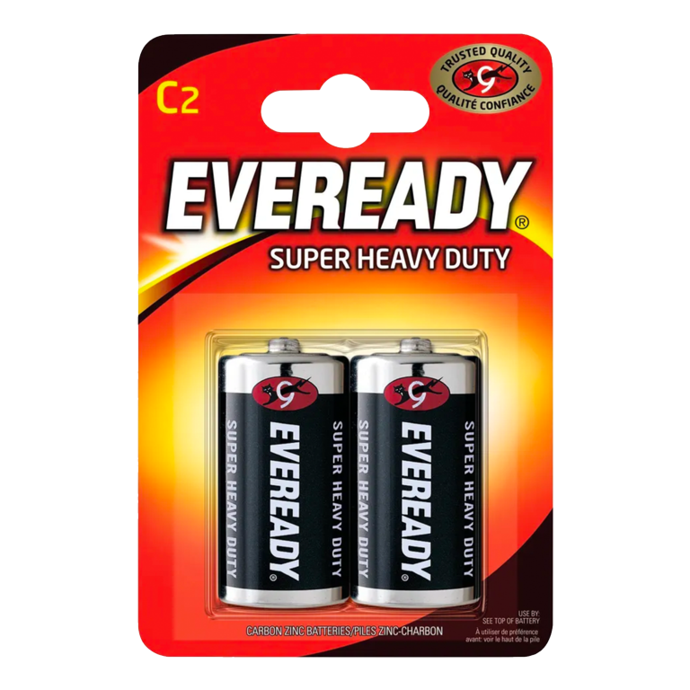 Eveready Super Heavy Duty Batteries C Pack 2