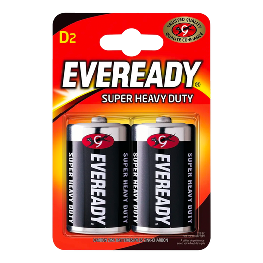 Batteries très résistantes Eveready D Pack 2