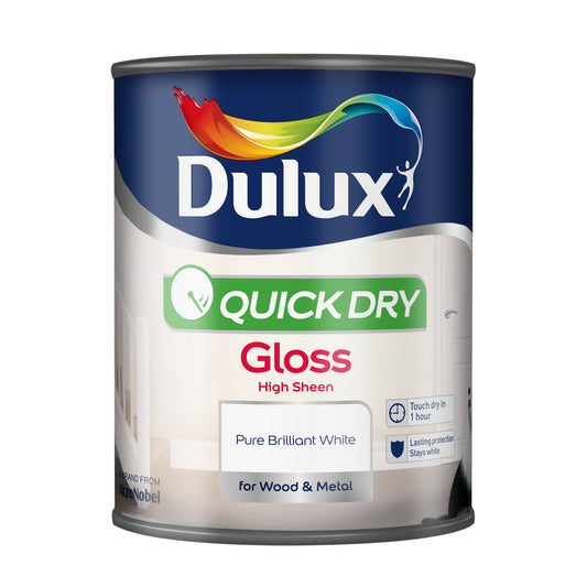 Dulux Séchage Rapide Brillant 2,5 L Blanc Brillant Pur