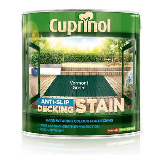 Teinture antidérapante pour terrasse Cuprinol 2,5 L Vert Vermont