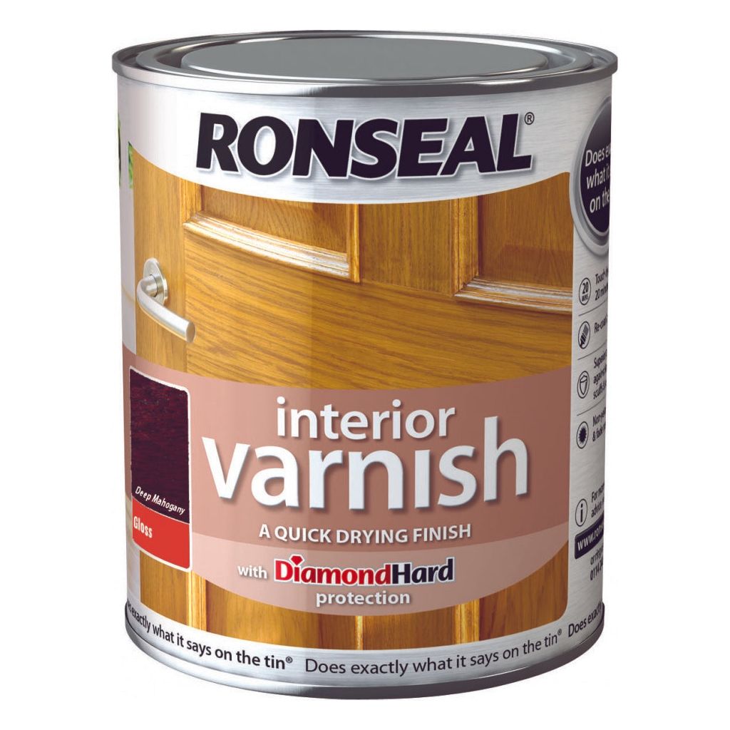 Ronseal Interior Varnish Gloss 250ml Deep Mahogany