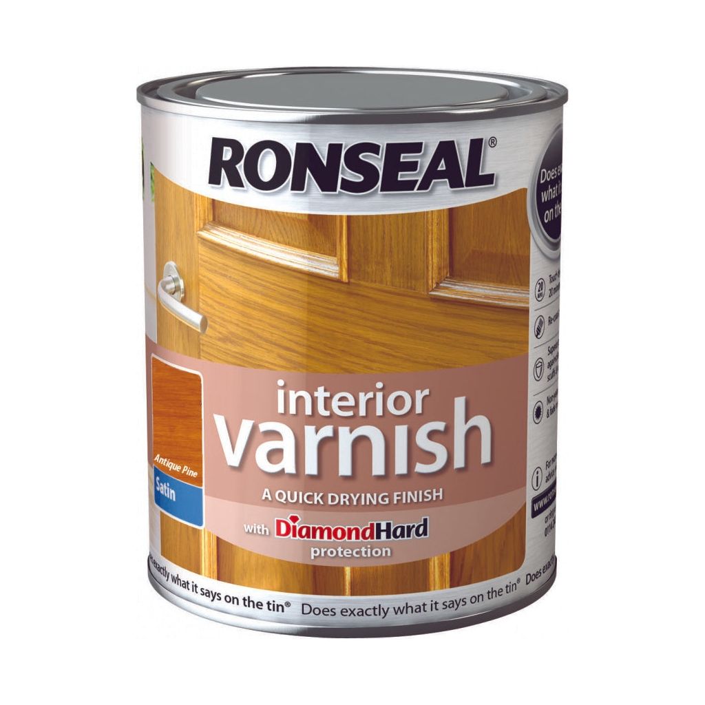 Ronseal Interior Varnish Satin 250ml Antique Pine