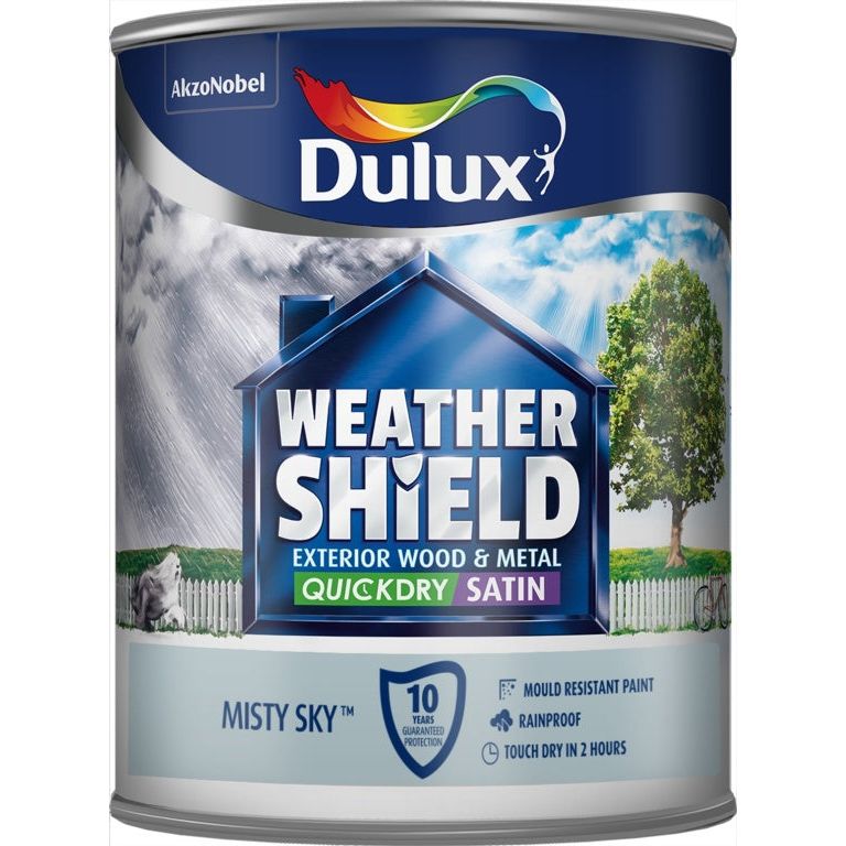 Dulux Weathershield Quick Dry Satin 750ml Misty Sky